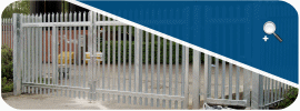 2.4M x 7M[w] galvanised palisade gate in Middleton Manchester.