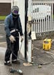 Repair of Steel Gate Farnworth Vertical